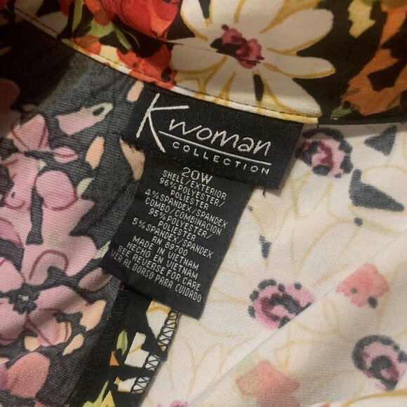 K Woman Colliction. Sz 20W. Short Sleeve Shirt. Open Back Seam w Buttons. B52 - Picture 9 of 9